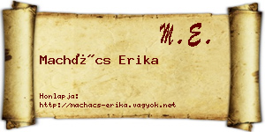 Machács Erika névjegykártya